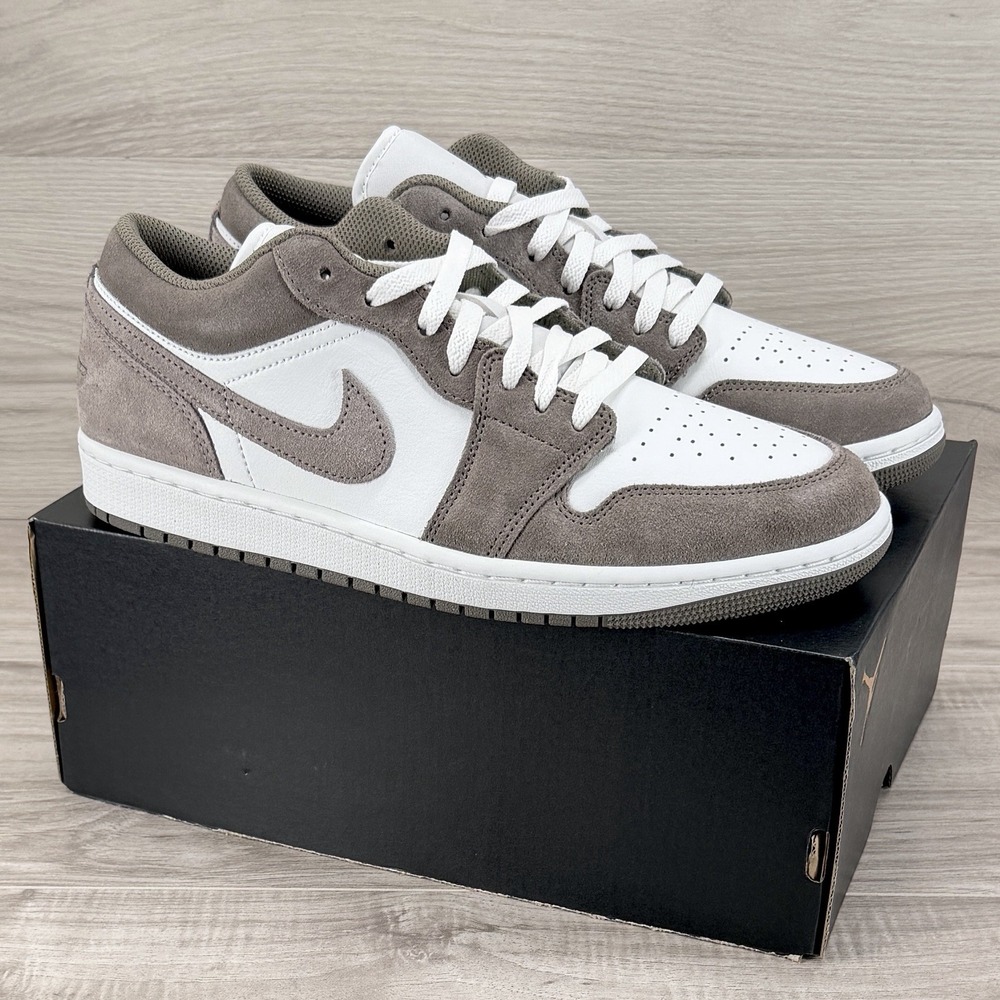 Air Jordan 1 Low Mocha Olive Grey Enigma Stone 553558-046 Mens Size 10